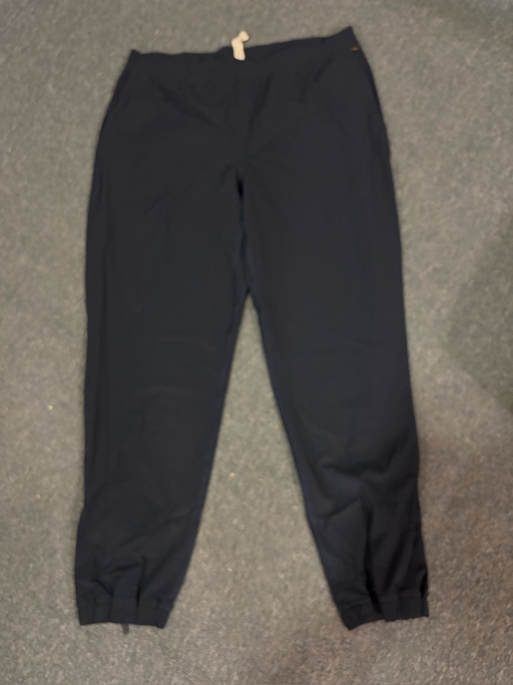 LULULEMON SZ 14 WOMENS RUNNING PANTS ZIP AT BOTTOM NAVY EUC